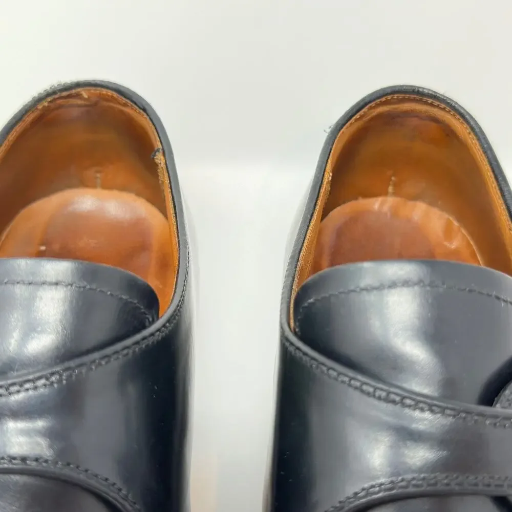 Alden 1655 Plain Toe Monk Strap Dress Shoes Mens 11 B/D Black Shell Cordovan